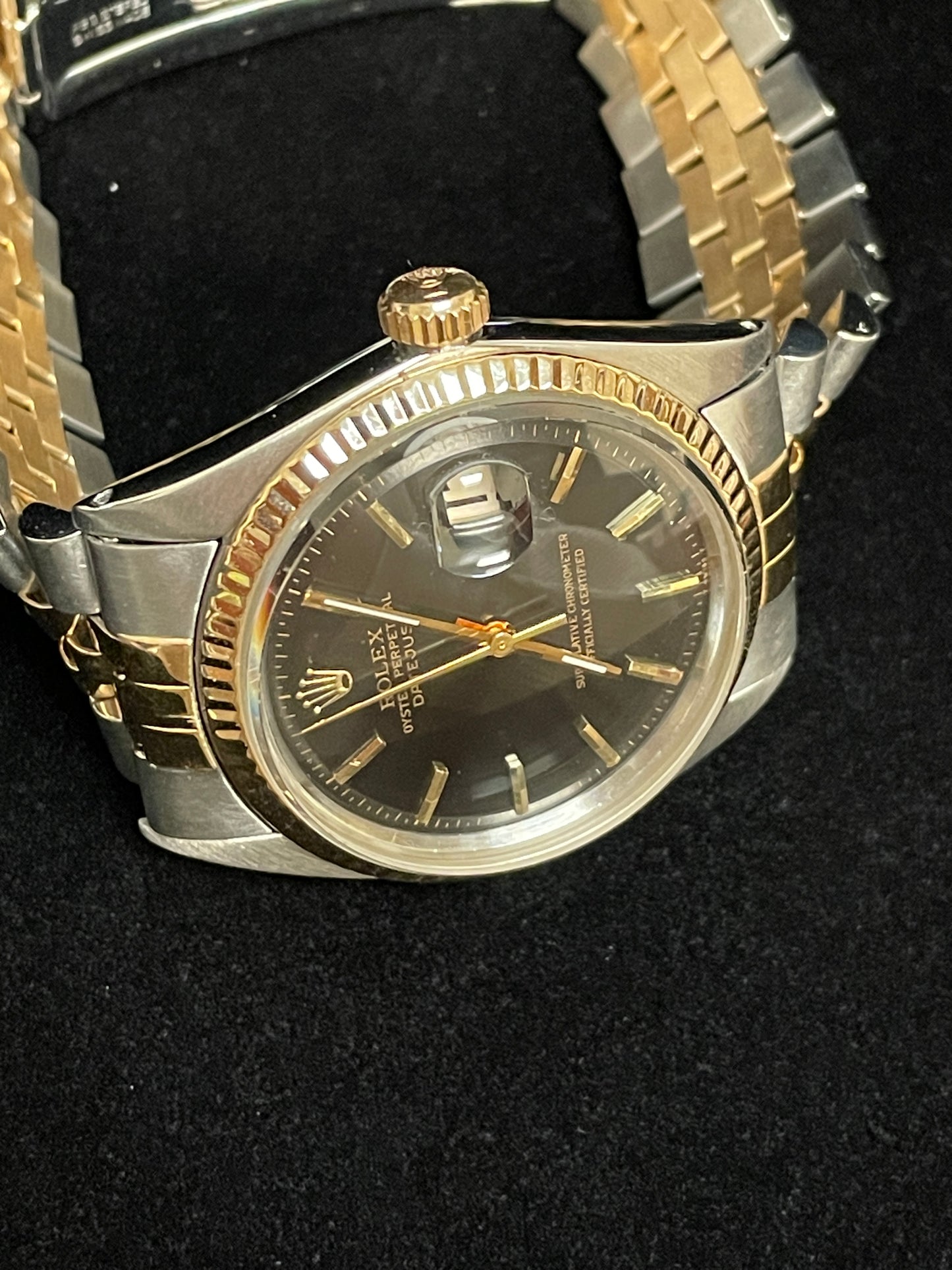 1964 Rolex Datejust 1601 Black Dial Two-Tone 18kt Jubilee No Papers 36mm