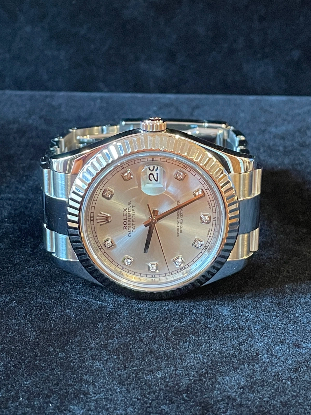 2016 Rolex Datejust 116334 Silver Diamond Dial SS Oyster No Papers 41mm