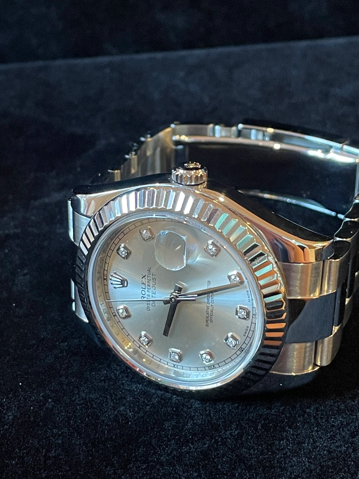 2016 Rolex Datejust 116334 Silver Diamond Dial SS Oyster No Papers 41mm