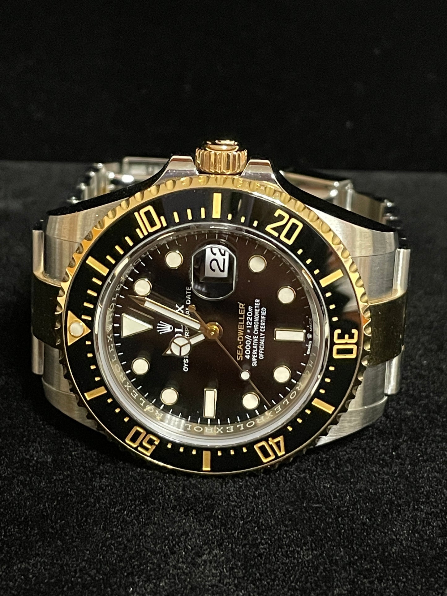 OHT 2019 Rolex Sea-Dweller 126603 Black Dial TT 18kt Oyster With Papers 43mm