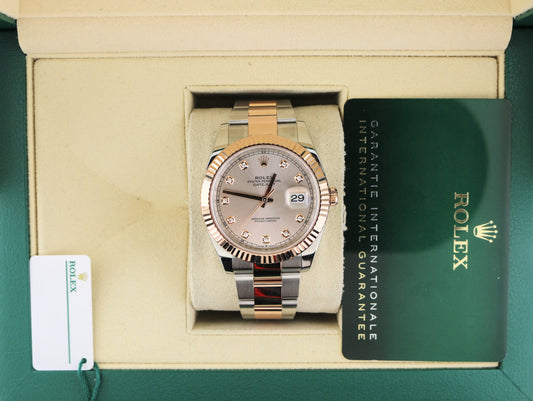 2023 Rolex Datejust 126331 Sundust Diamond Dial TT RG Oyster With Papers 41mm