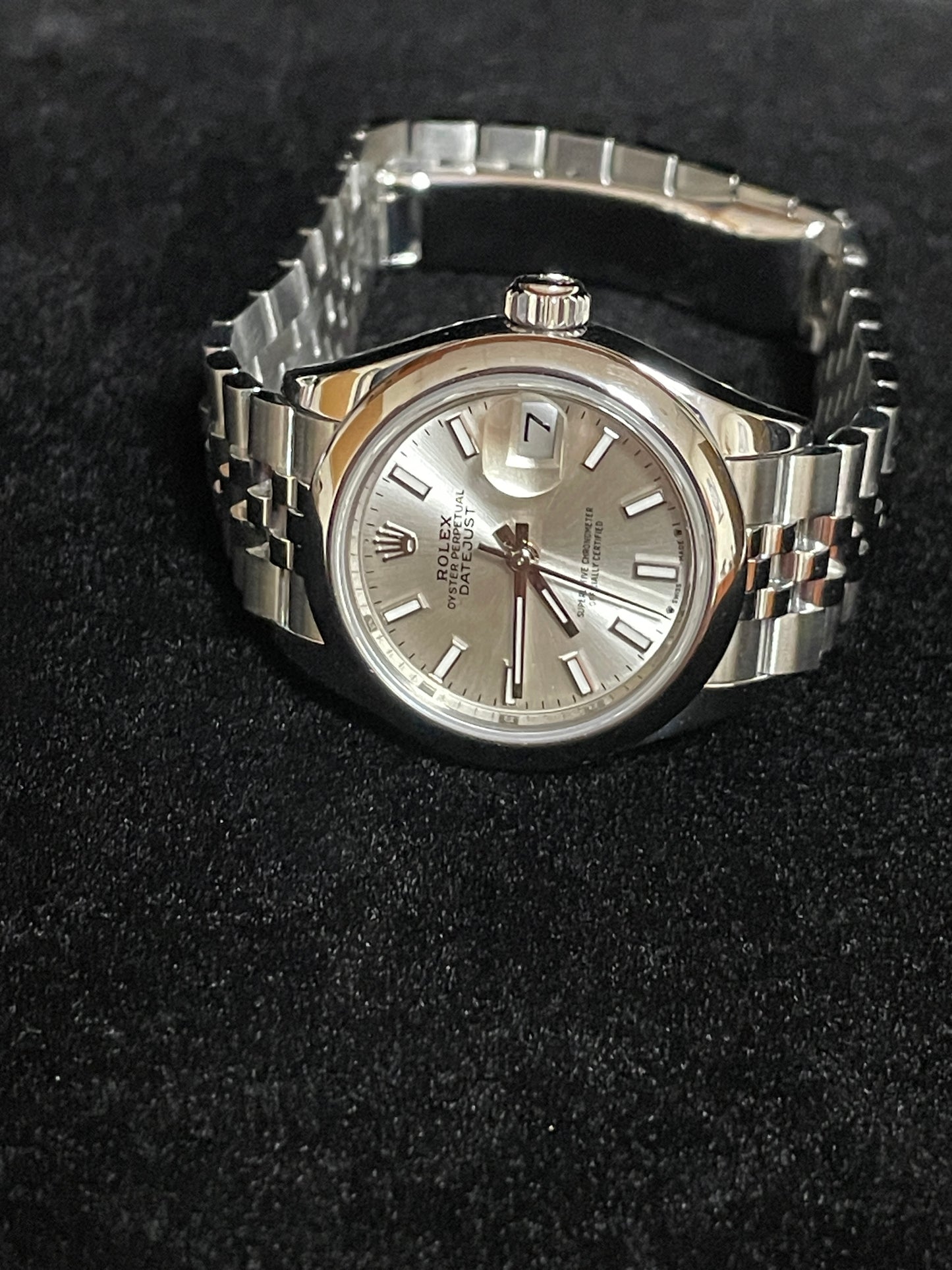 2020 Rolex Ladies Datejust 279160 Silver Stick Dial SS Jubilee With Papers 28mm
