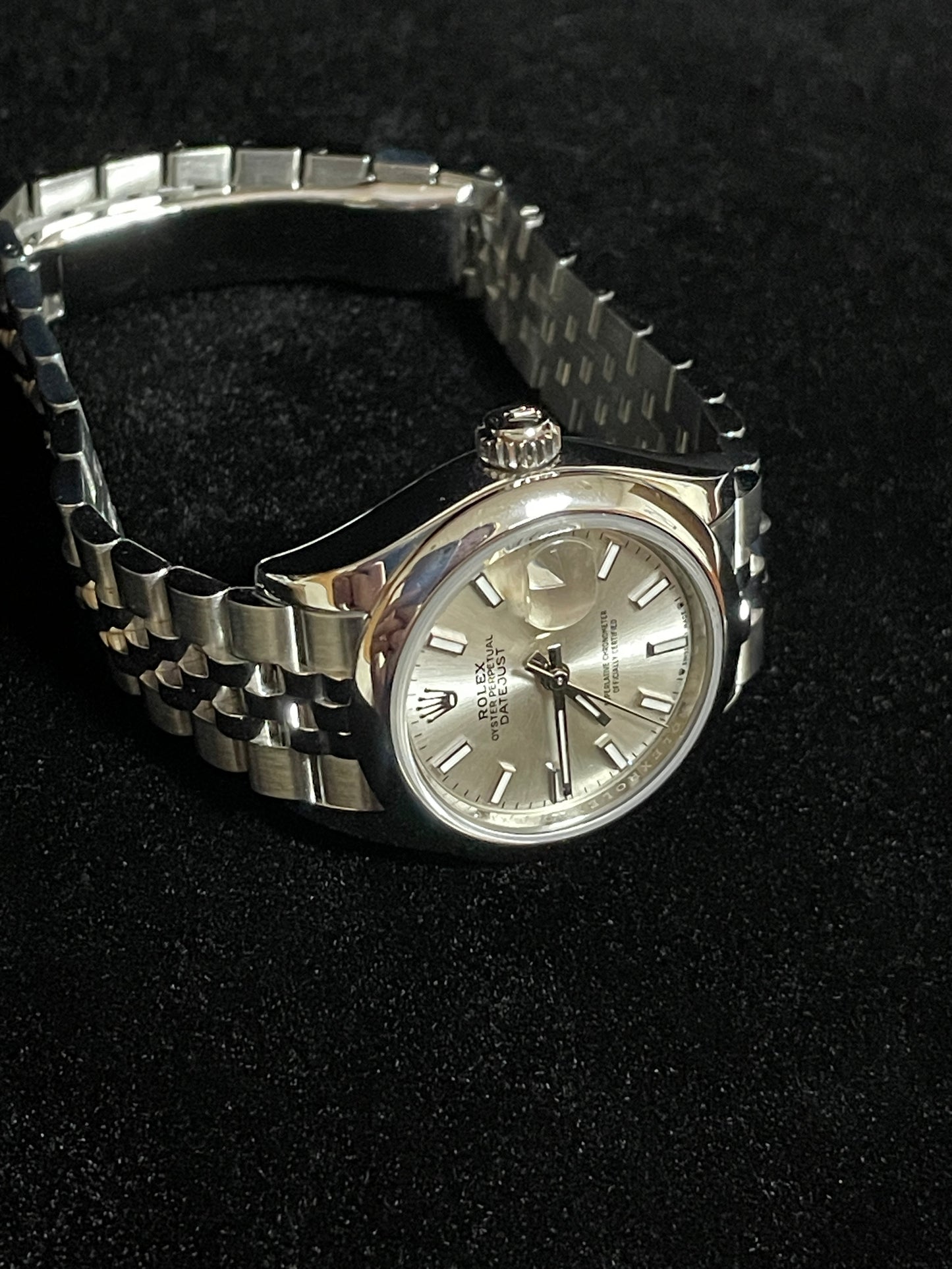 2020 Rolex Ladies Datejust 279160 Silver Stick Dial SS Jubilee With Papers 28mm