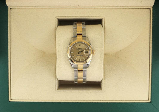 2006 Rolex Ladies Datejust 179163 Champagne Dial TT 18kt Oyster No Papers 26mm