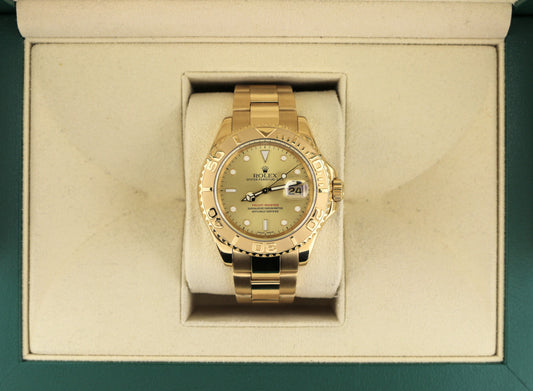OH 2001 Rolex Yacht-Master 16628 Champagne Dial YG 18kt Oyster No Papers 40mm