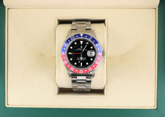 1990 Rolex GMT-Master II Pepsi 16710 Black Dial SS Oyster No Papers 40mm