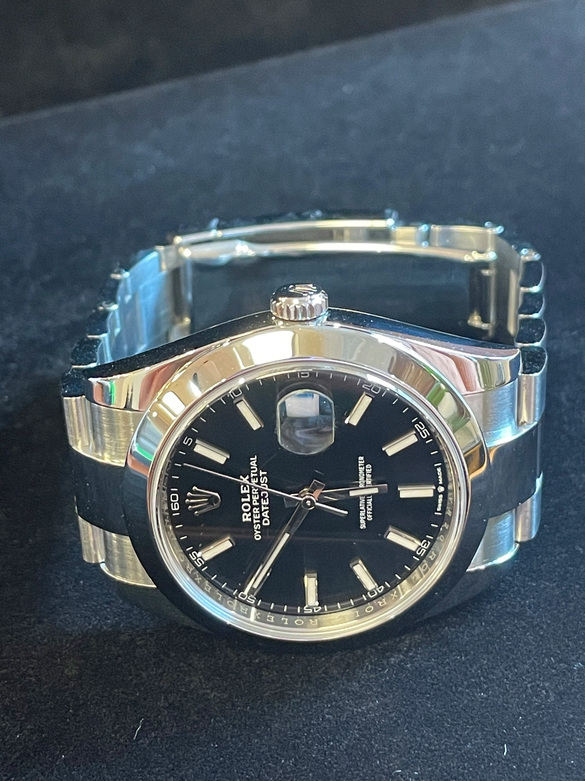2021 Rolex Datejust 126300 Black Dial SS Oyster With Papers 41mm
