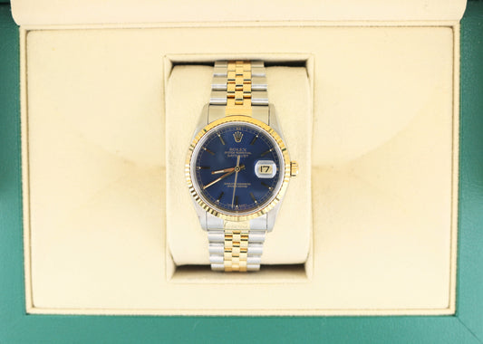 1997 Rolex Datejust 16233 Blue Dial TT Jubilee No Papers 36mm