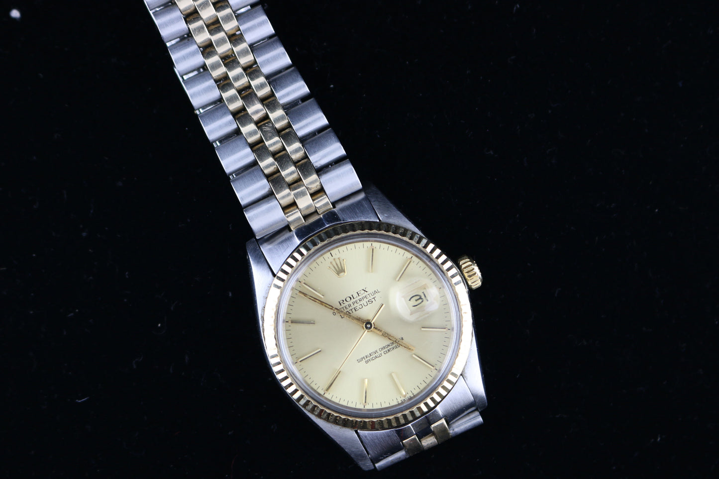 1981 Rolex Datejust 16013 Champagne Dial Two Tone Jubilee No Papers 36mm