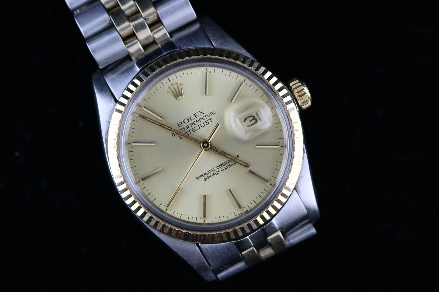 1981 Rolex Datejust 16013 Champagne Dial Two Tone Jubilee No Papers 36mm
