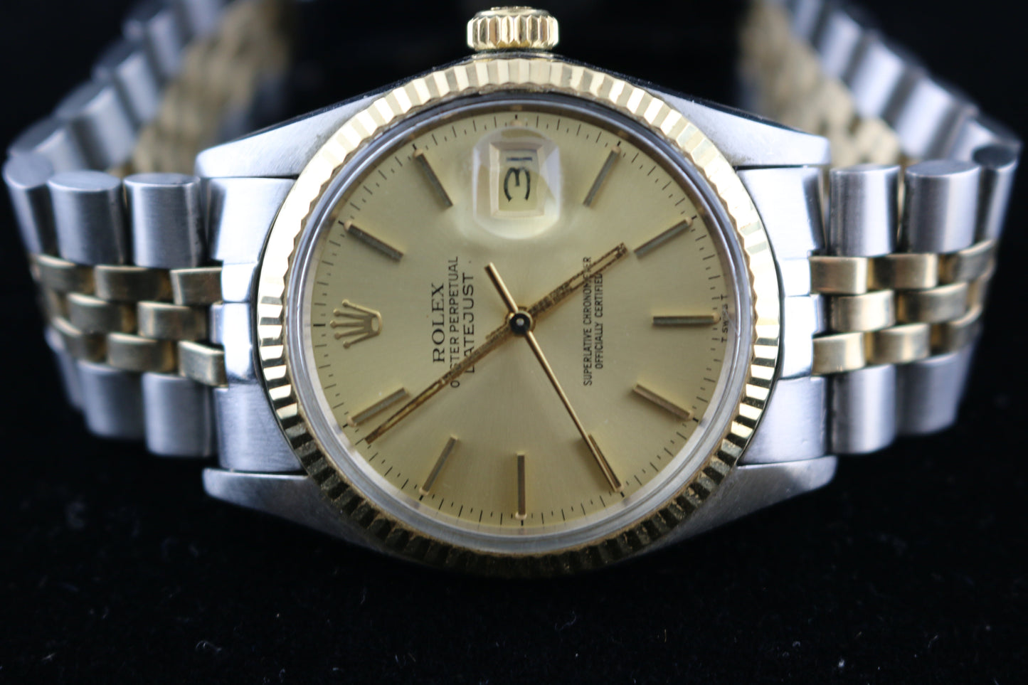 1981 Rolex Datejust 16013 Champagne Dial Two Tone Jubilee No Papers 36mm
