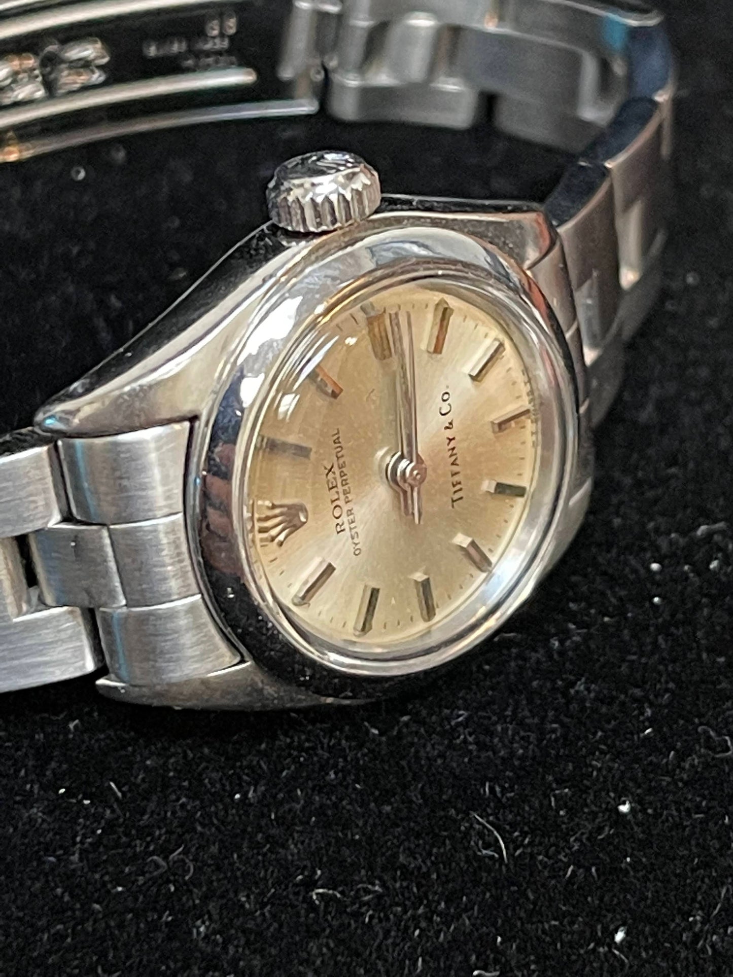 1981 Rolex Oyster Perpetual 6718 Tiffany Dial Oyster Bracelet No Papers 24mm