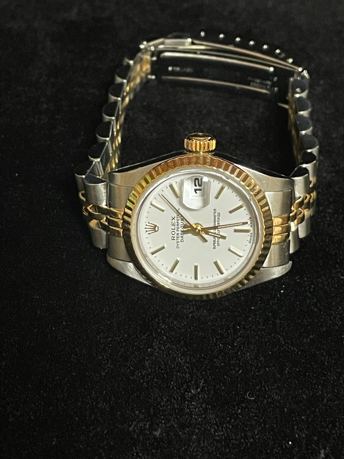 Rolex Ladies Datejust 69173 White Dial TT 18kt Jubilee With Papers 26mm