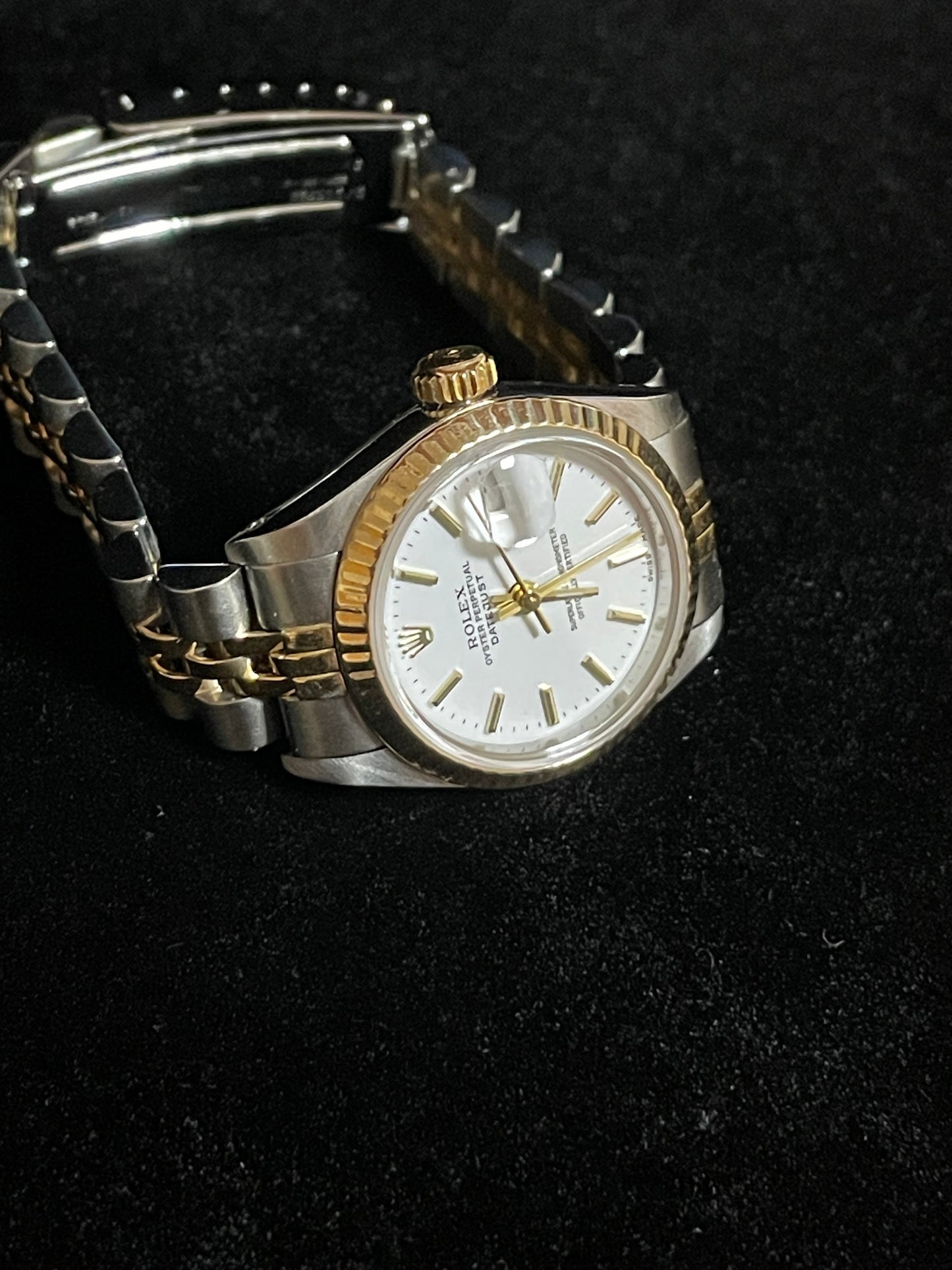 Rolex Ladies Datejust 69173 White Dial TT 18kt Jubilee With Papers 26mm