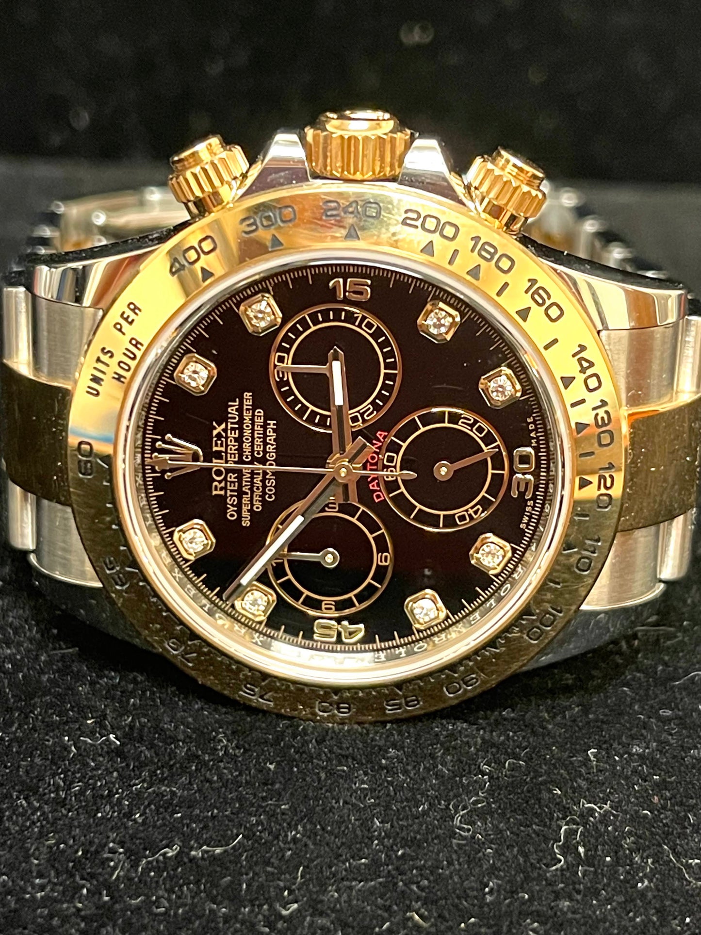 OH Rolex Daytona 116503 Black Diamond Dial TT Oyster With Papers 40mm