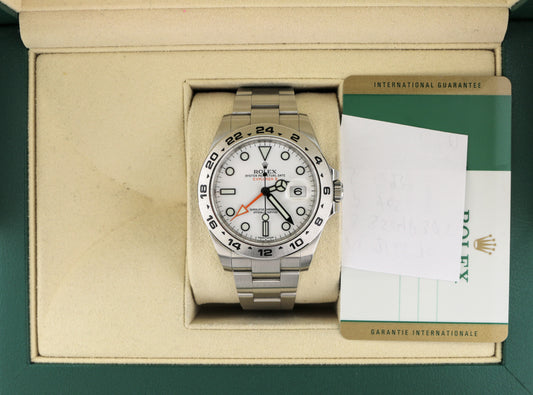 2016 Rolex Explorer II 216570 Polar White Polar Dial SS Oyster With Papers 42mm