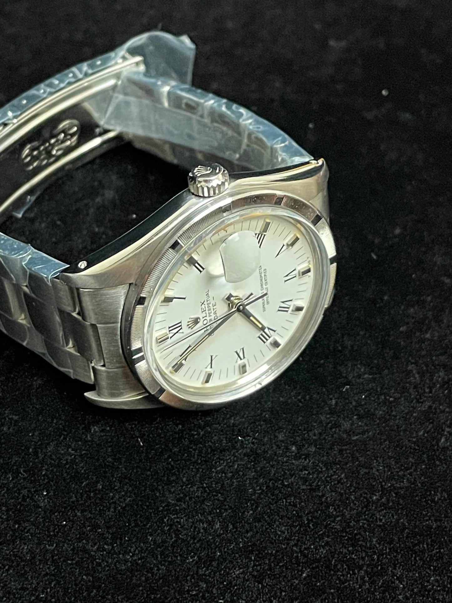 1984 Rolex Date 15010 White Roman Dial SS Oyster With Papers 34mm