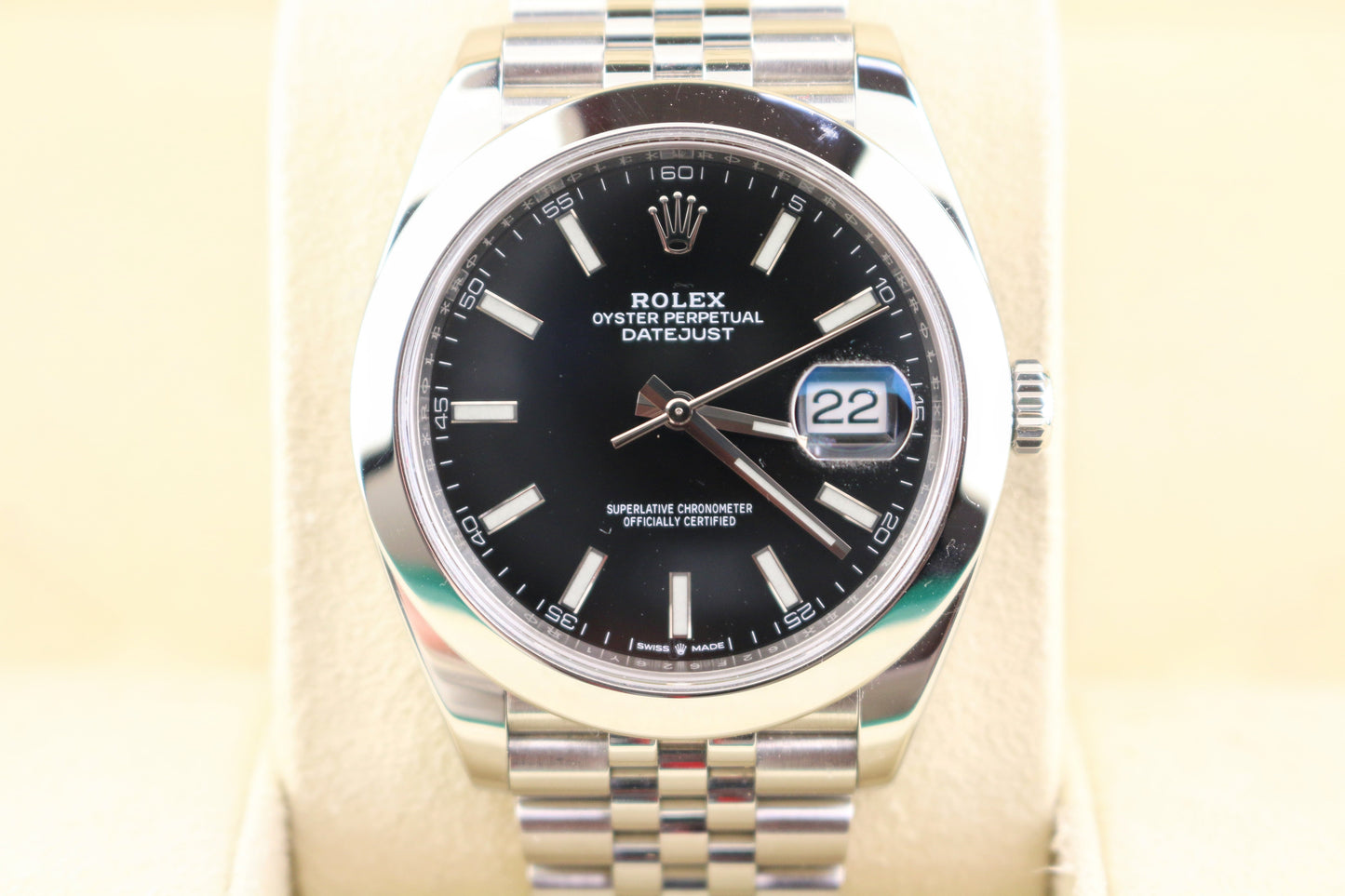 OHA 2020 Rolex Datejust 126300 Black Dial SS Jubilee With Papers 41mm