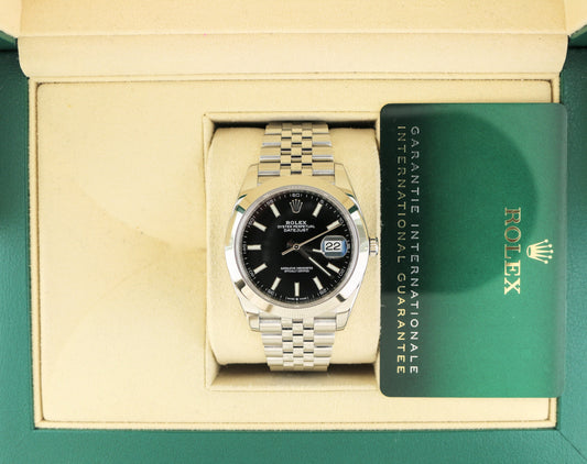 2020 Rolex Datejust 126300 Black Dial SS Jubilee With Papers 41mm