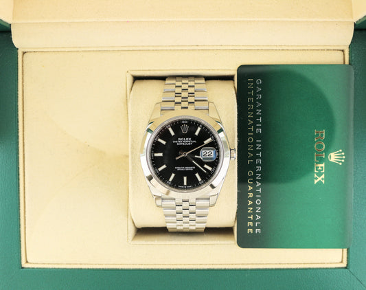 2020 Rolex Datejust 126300 Black Dial SS Jubilee With Papers 41mm