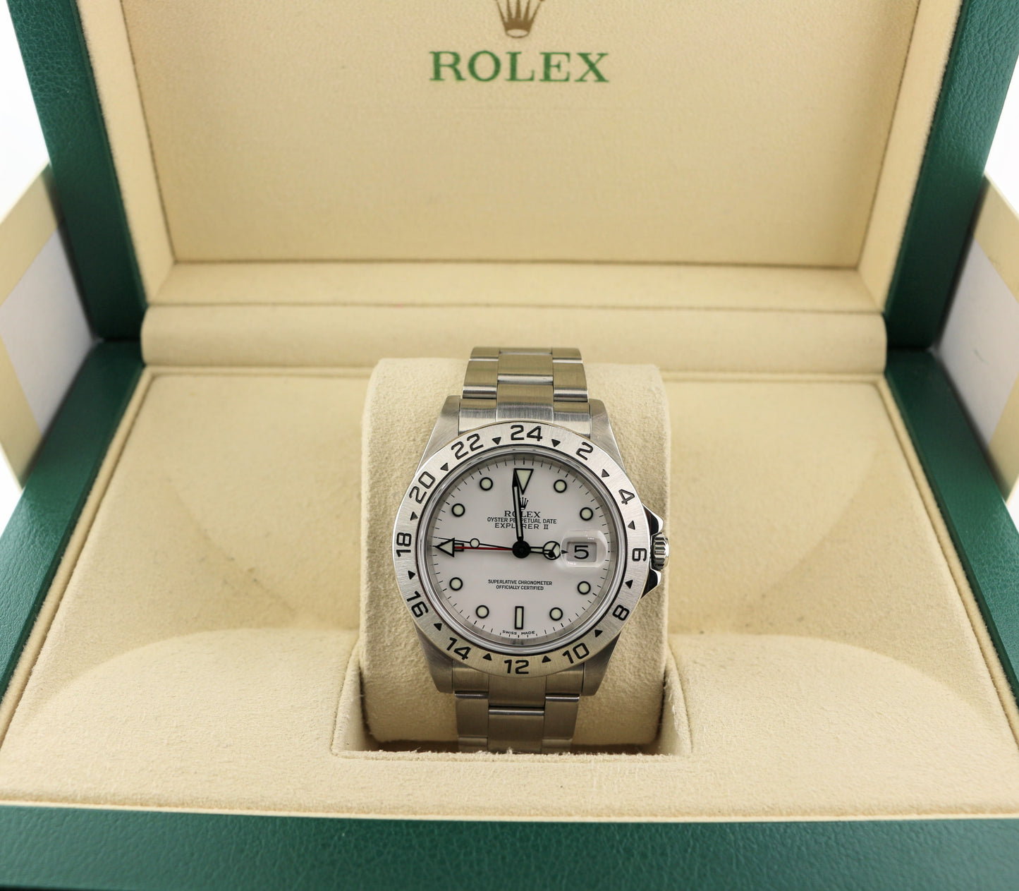 2001 Rolex Explorer II 16570 SEL White Polar Dial SS Oyster No Papers 40mm