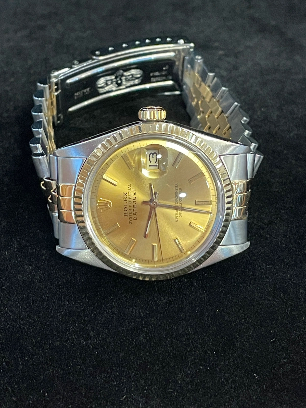 1974 Rolex Datejust 1601 Champagne Dial TT 18kt Jubilee No Papers 36mm
