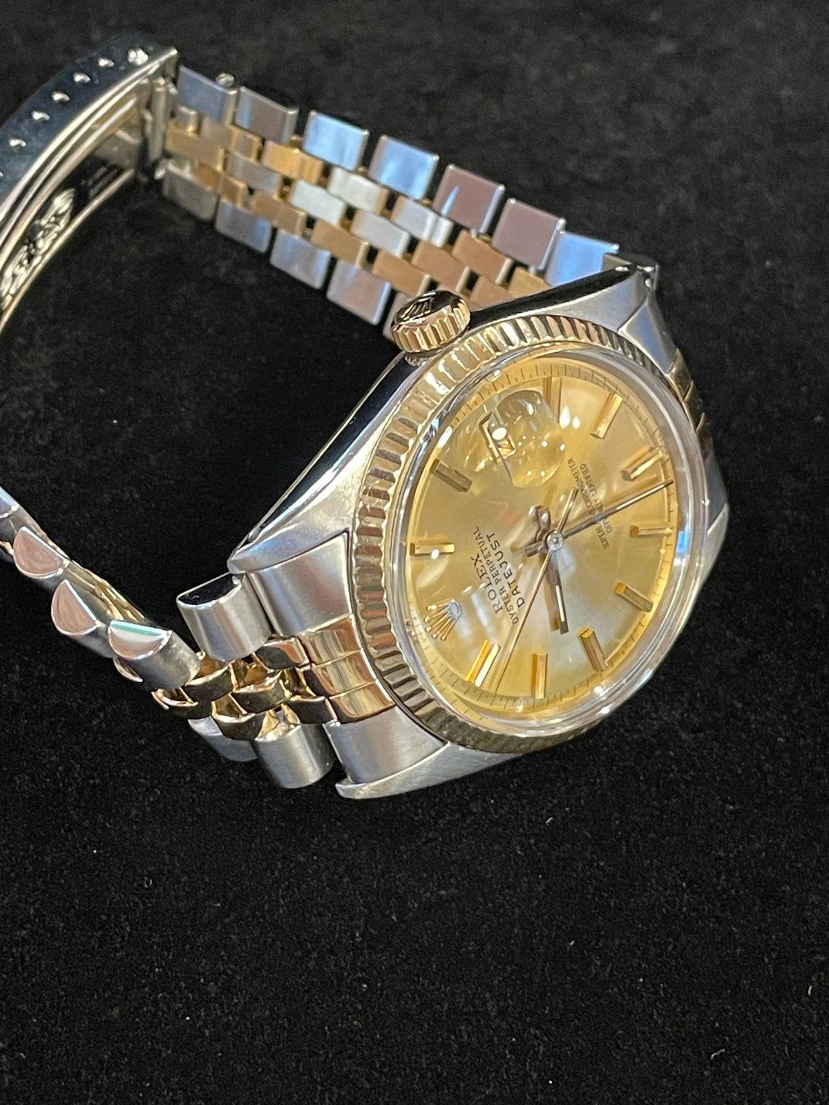 1974 Rolex Datejust 1601 Champagne Dial TT 18kt Jubilee No Papers 36mm