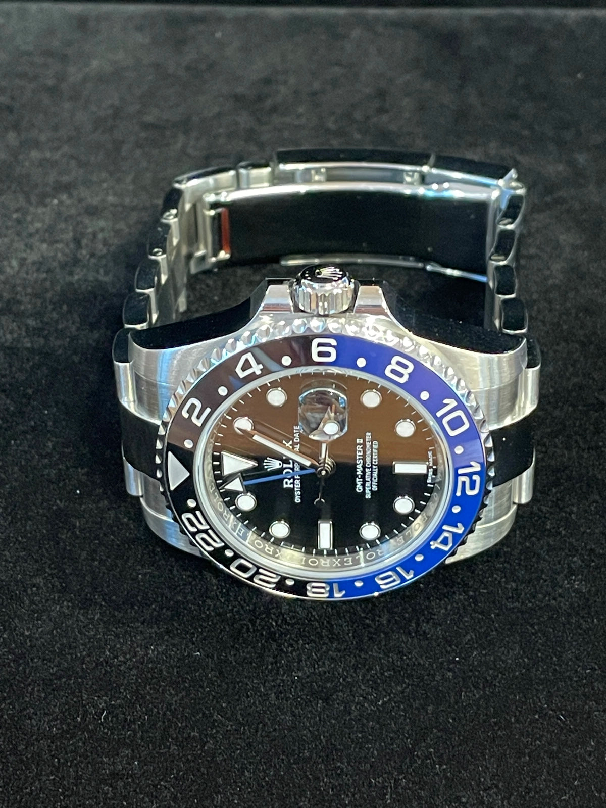 2016 Rolex GMT-Master II Batman 116710blnr Black Dial SS Oyster With Papers 40mm