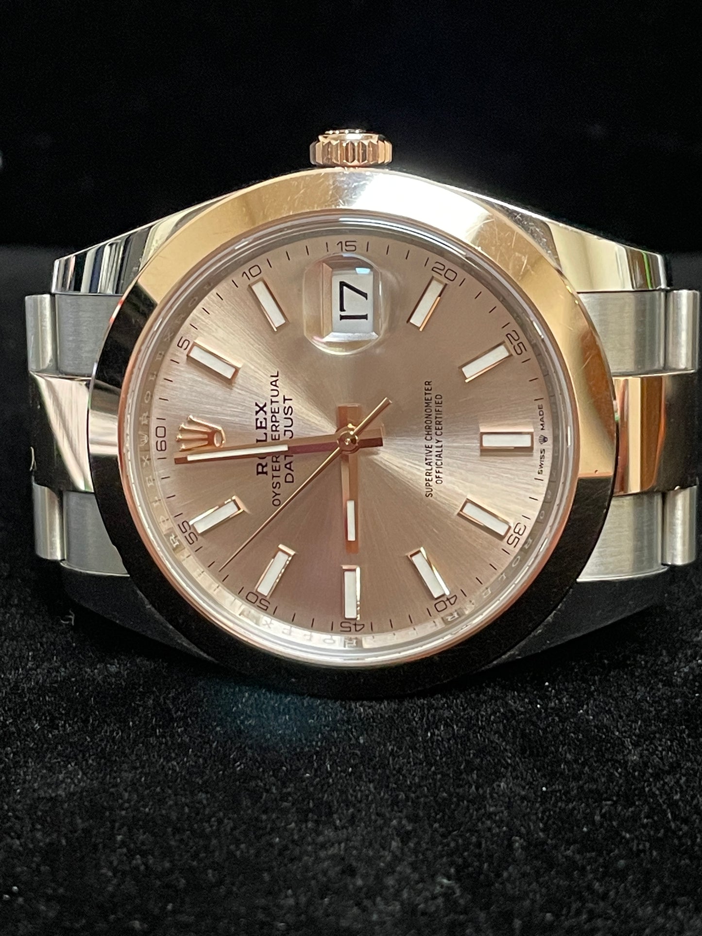 2022 Rolex Datejust 126301 Sundust Dial TT Rose Gold Oyster With Papers 41mm