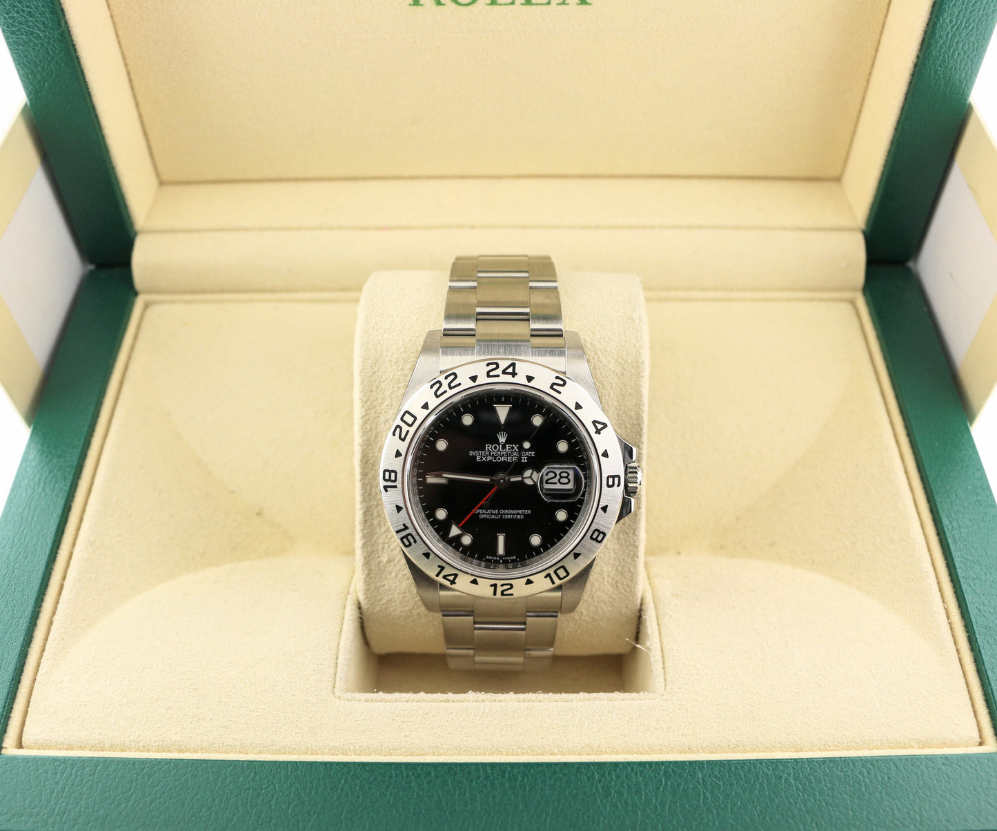 Unworn NOS 2009 Rolex Explorer II Stickered 16570 Black Dial SS No Papers 40mm