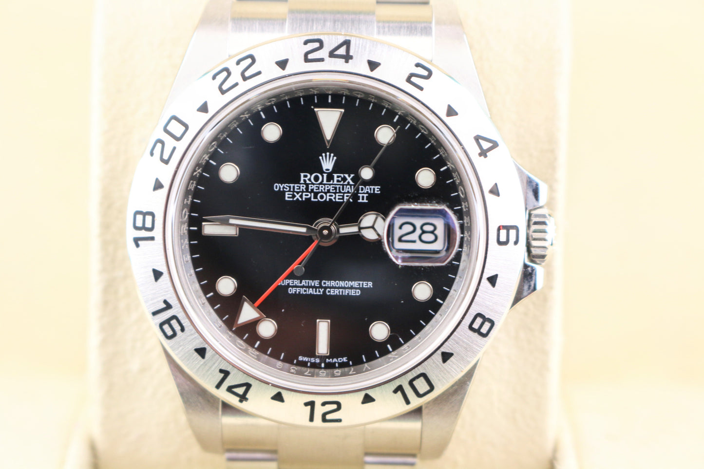 Unworn NOS 2009 Rolex Explorer II Stickered 16570 Black Dial SS No Papers 40mm