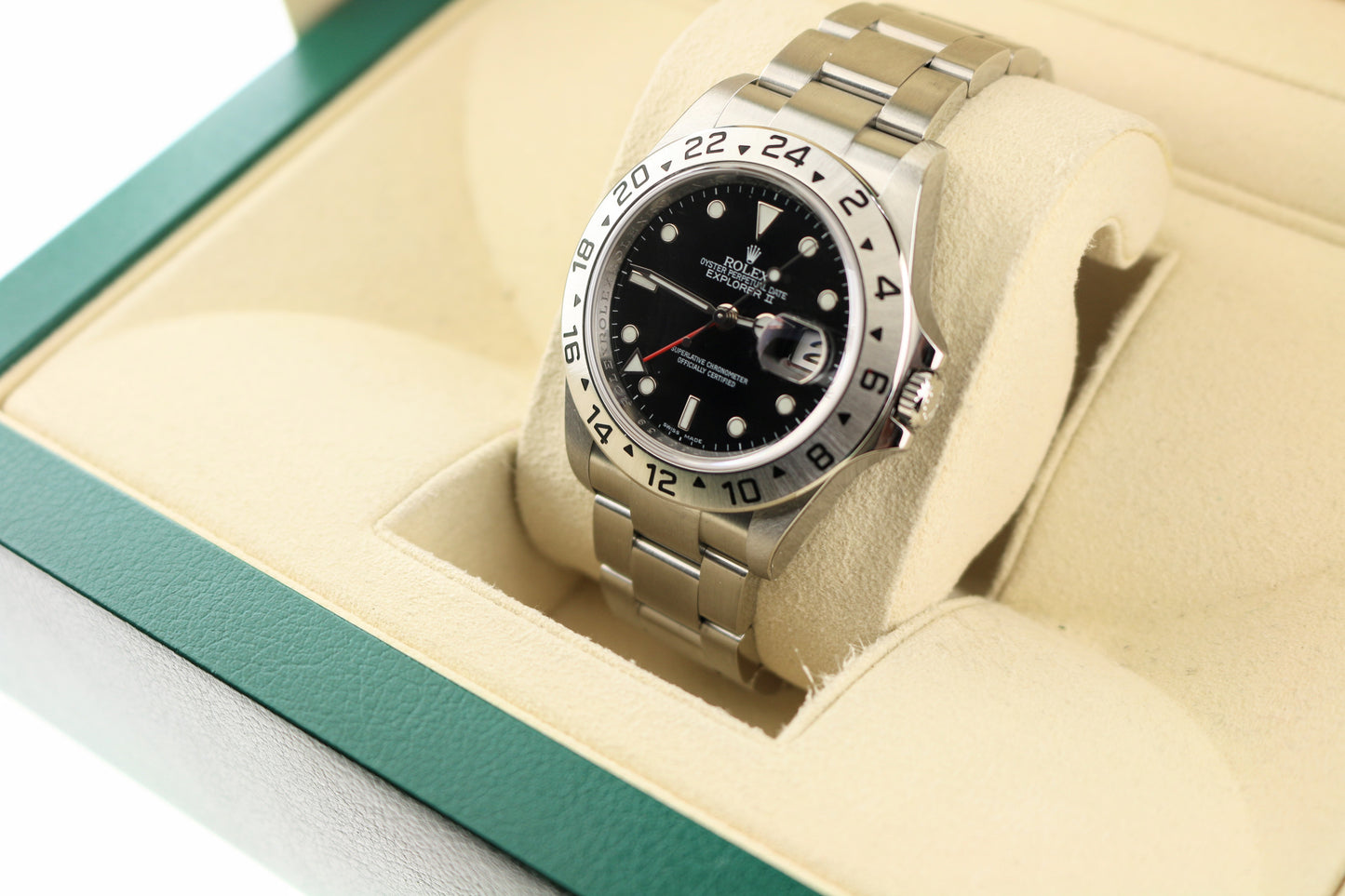 Unworn NOS 2009 Rolex Explorer II Stickered 16570 Black Dial SS No Papers 40mm