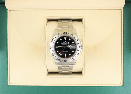 Unworn NOS 2009 Rolex Explorer II Stickered 16570 Black Dial SS No Papers 40mm