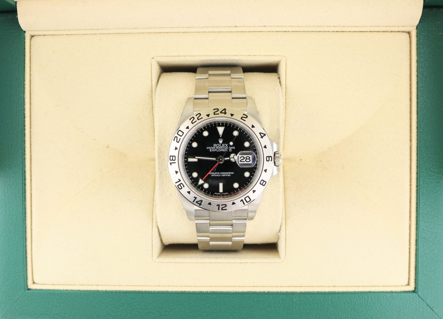 Unworn NOS 2009 Rolex Explorer II Stickered 16570 Black Dial SS No Papers 40mm