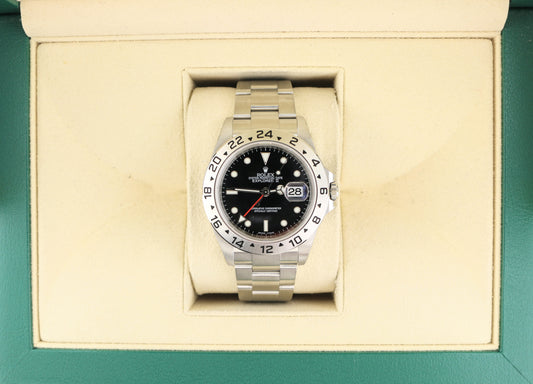 Unworn NOS 2009 Rolex Explorer II Stickered 16570 Black Dial SS No Papers 40mm