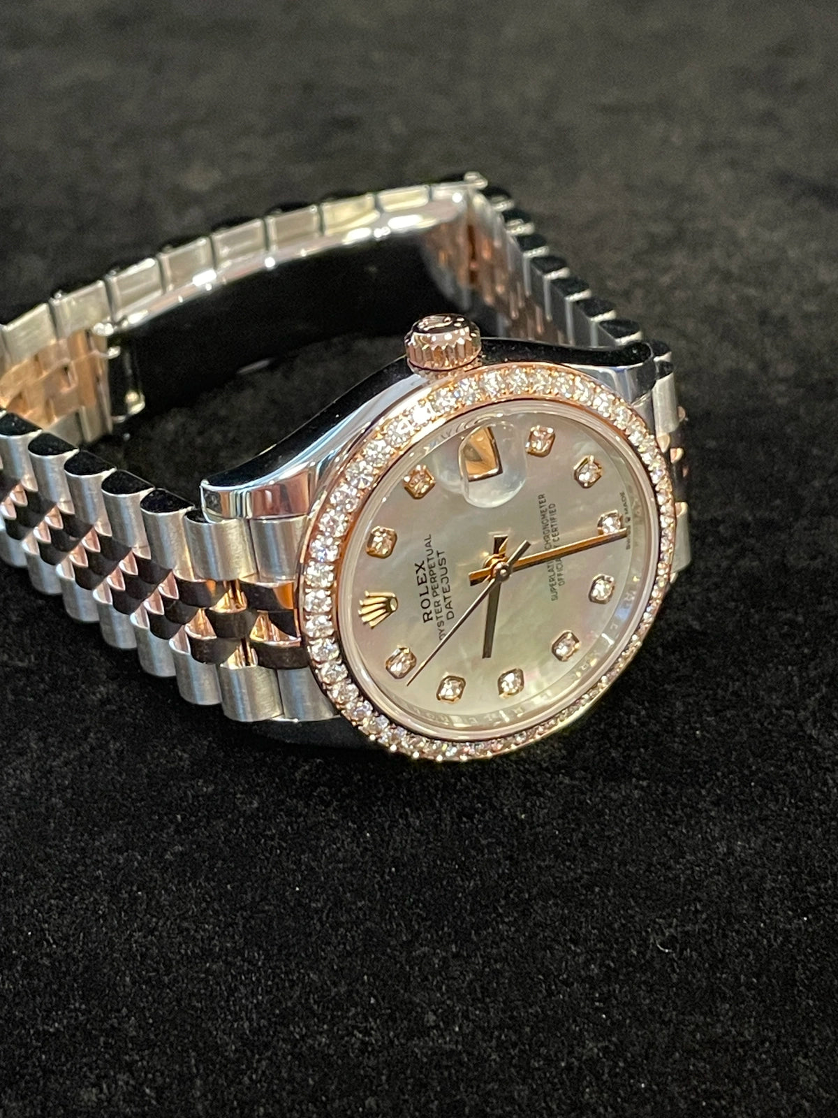 24 Rolex Datejust 278381rbr MOP Diamond Dial + Bezel TT Jubilee Rose Papers 31mm