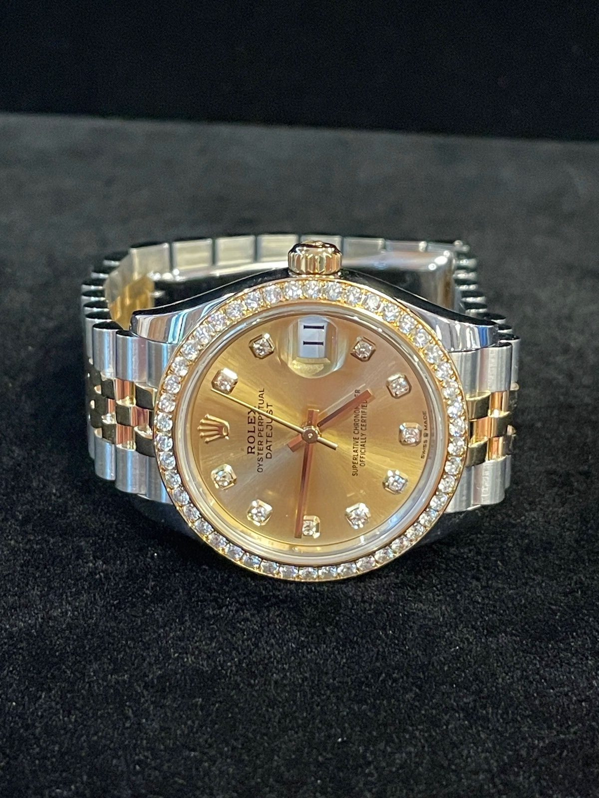 2025 Rolex Datejust 278383rbr Champagne Diamond Dial + Bezel TT Jubilee 31mm
