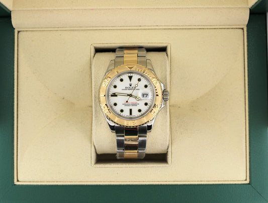 2006 Rolex Yacht-Master 16623 White Dial TT 18kt Oyster No Papers 40mm