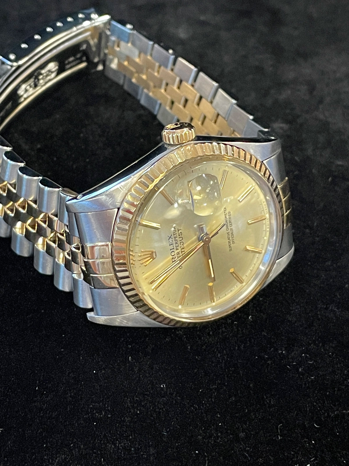 Rolex Datejust 16013 Champagne Dial TT 18kt Jubilee With Open Papers 36mm