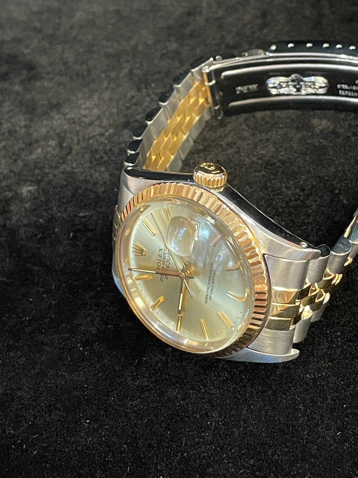 Rolex Datejust 16013 Champagne Dial TT 18kt Jubilee With Open Papers 36mm