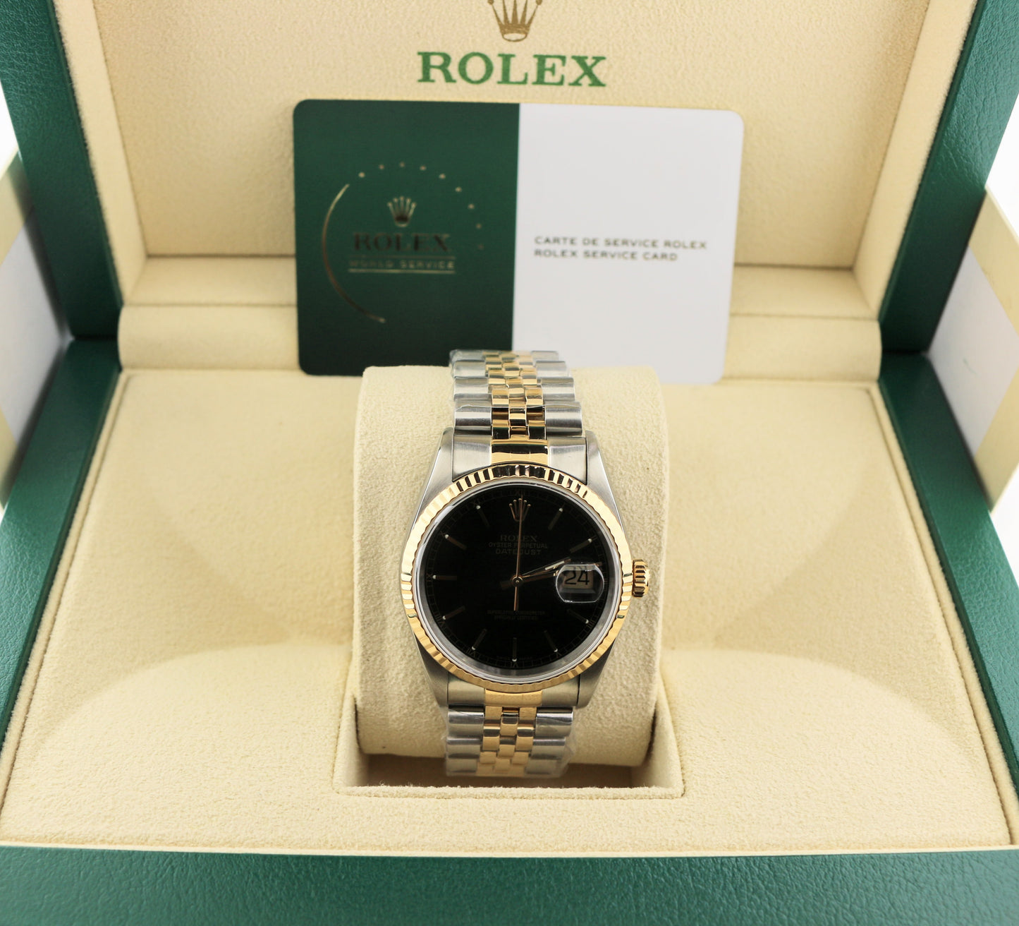 2000 Rolex Datejust 16233 Black Dial TT Jubilee No Papers 2026 RSC Warranty 36mm
