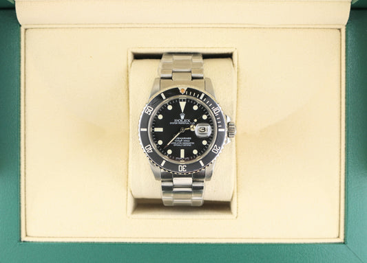 1984 Rolex Submariner Date 16800 Black Matte Patina Dial SS Oyster No Paper 40mm
