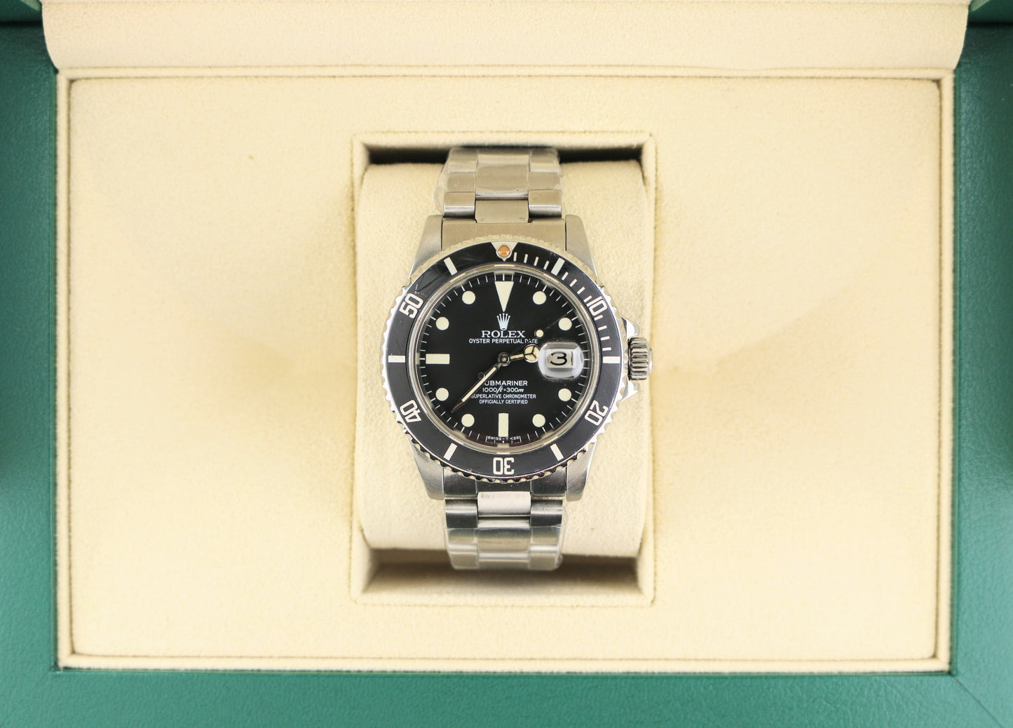 1984 Rolex Submariner Date 16800 Black Matte Patina Dial SS Oyster No Paper 40mm