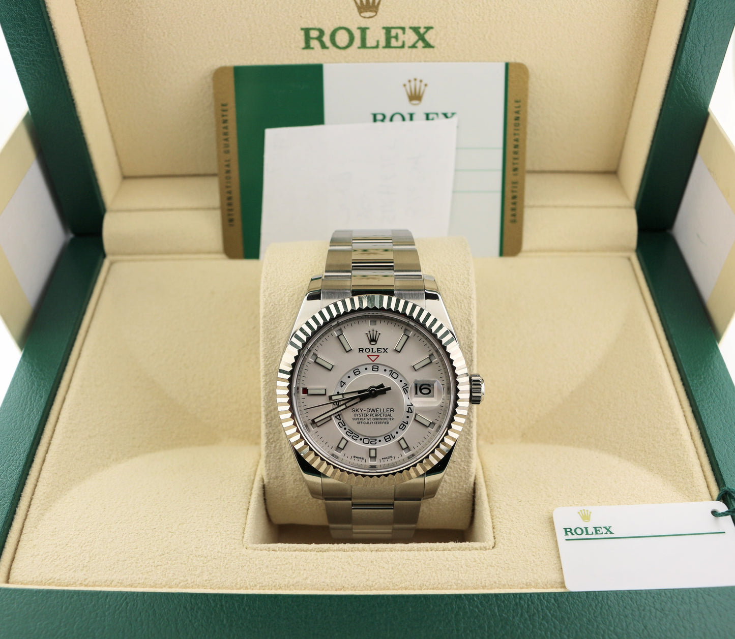 OHA 2020 Rolex Sky-Dweller 326934 White Dial SS Oyster With Papers 42mm
