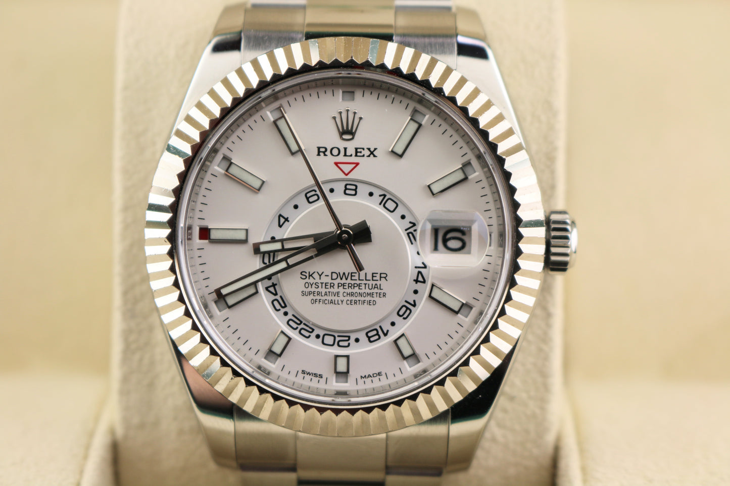 OHA 2020 Rolex Sky-Dweller 326934 White Dial SS Oyster With Papers 42mm