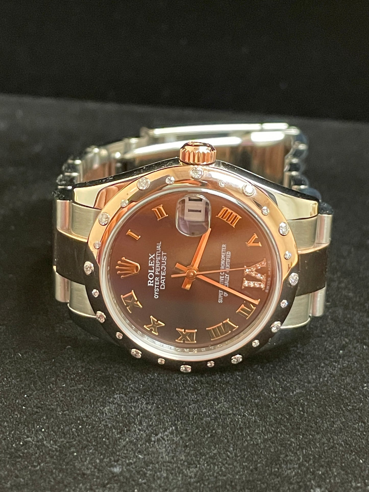 Rolex Datejust 178341 Chocolate Diamond VI Dial and Bezel TT Rose W/ Papers 31mm