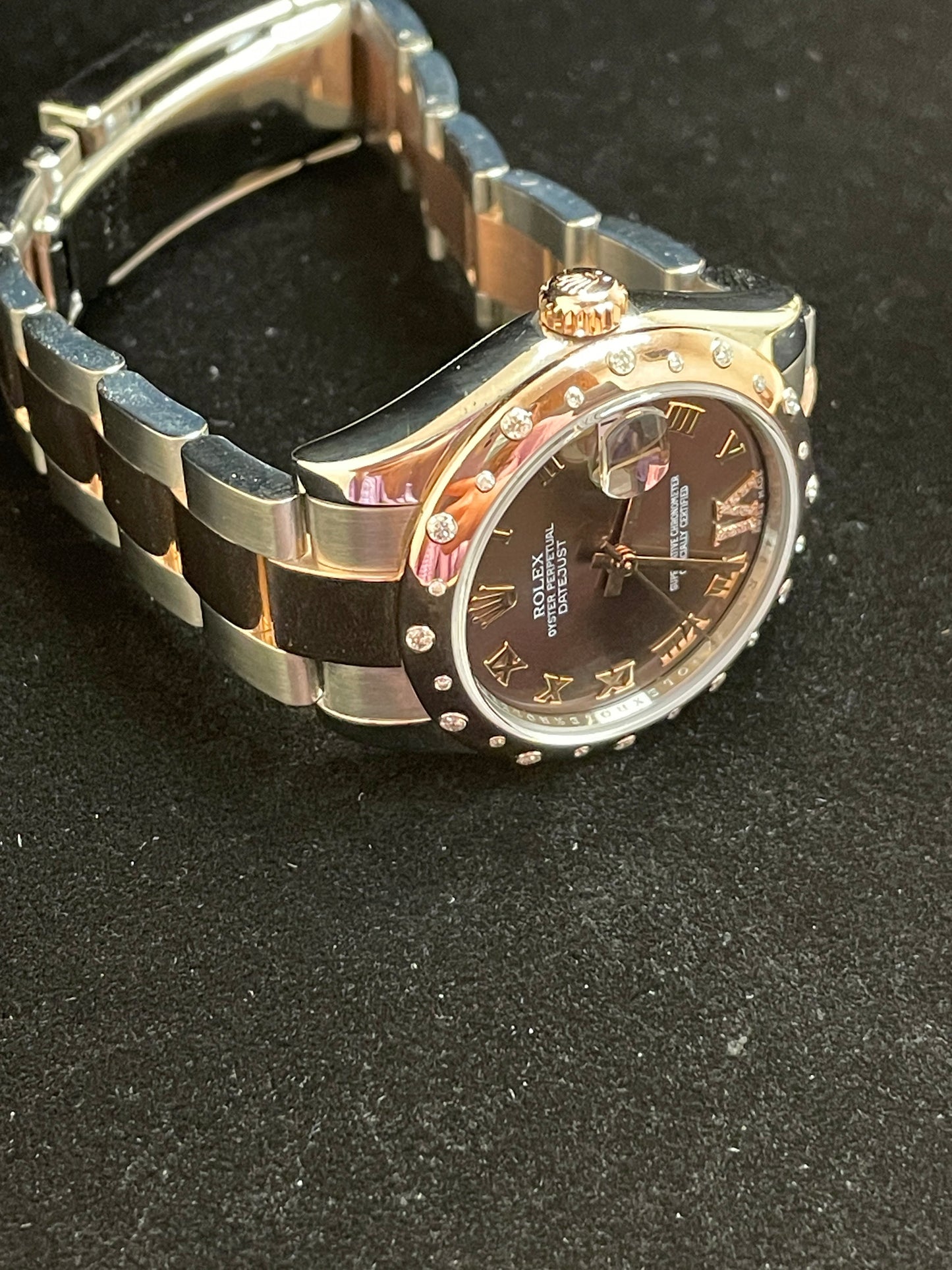 Rolex Datejust 178341 Chocolate Diamond VI Dial and Bezel TT Rose W/ Papers 31mm