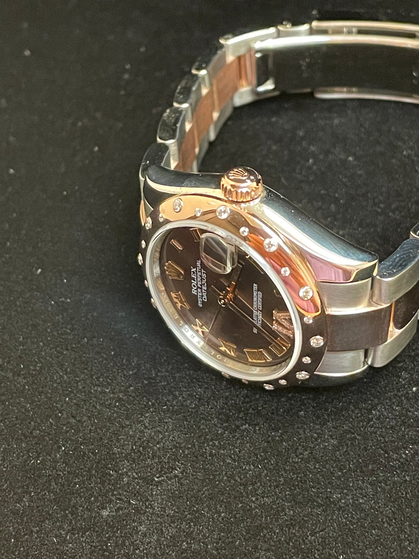 Rolex Datejust 178341 Chocolate Diamond VI Dial and Bezel TT Rose W/ Papers 31mm