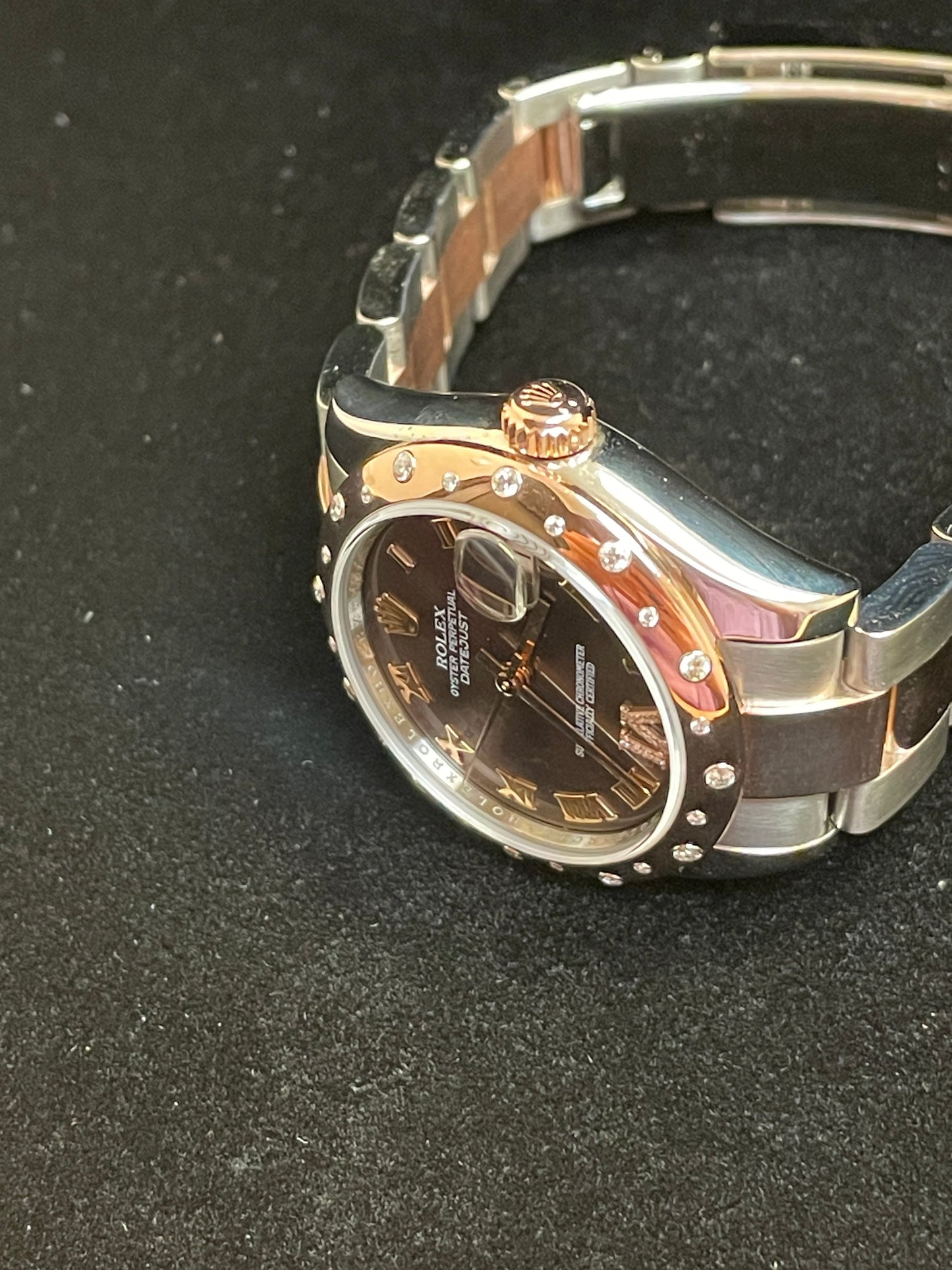 Rolex Datejust 178341 Chocolate Diamond VI Dial and Bezel TT Rose W/ Papers 31mm