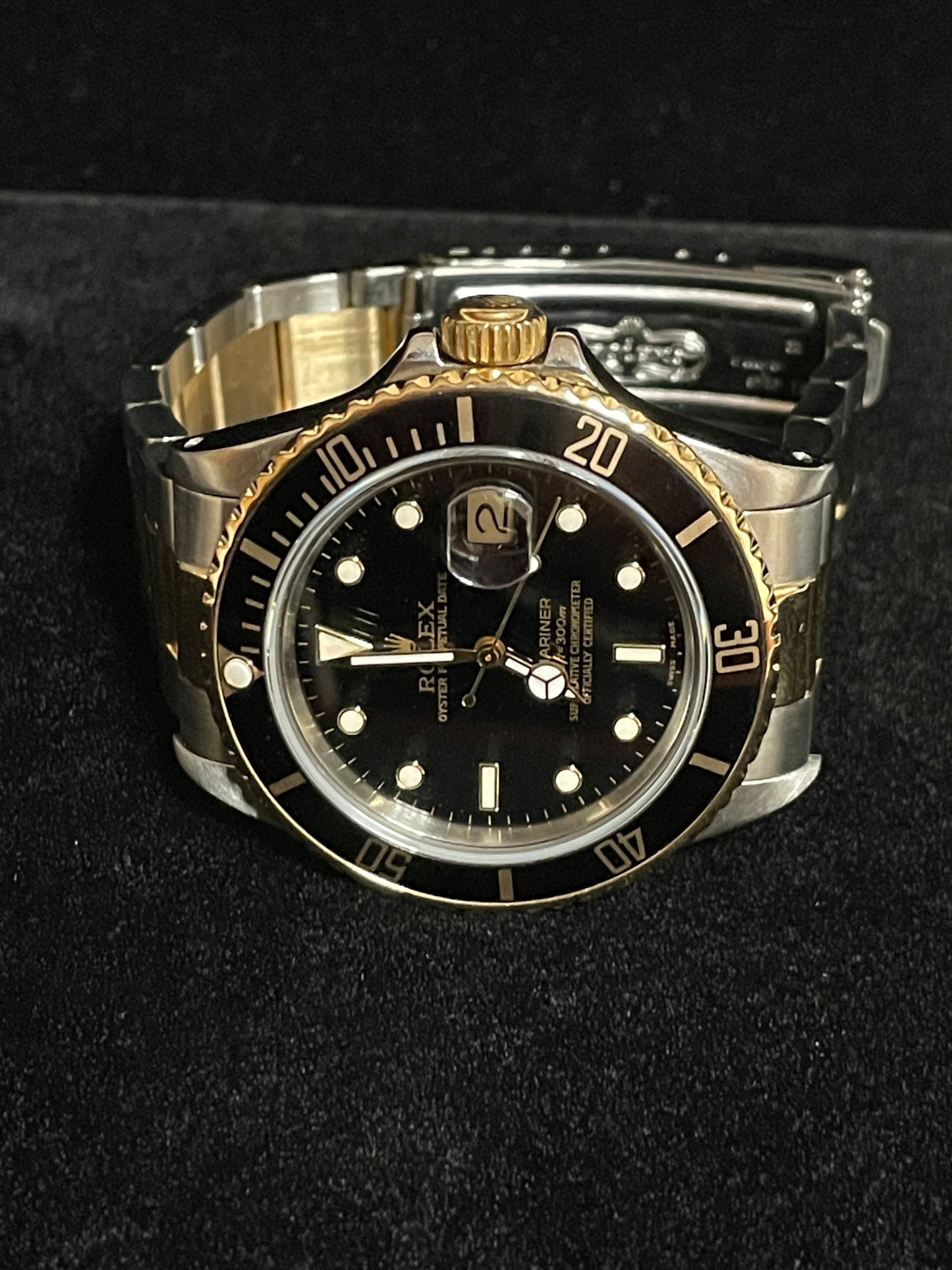 1985 Rolex Submariner Date 16803 Black Dial TT 18kt Oyster No Papers 40mm